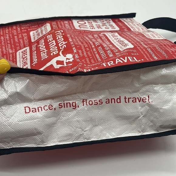 Lululemon Athletica red black white small reusable shopping bag - Picture 3 of 7